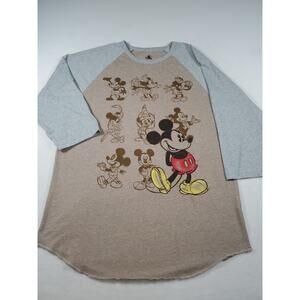 Womens Disney Mickey Mouse Baseball Tshirt Mickey Through The Years XL